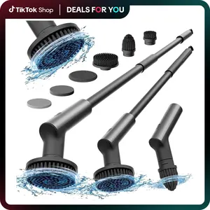 【Deals for You Days】HOTO Electric Spin Scrubber with 6 Brush Heads & Removable Extension Pole for Bathroom Kitchen Car Cleaning Powerful 2.5Nm Torque IPX7 Waterproof 4000mAh Battery Dual-Speed Settings Best Christmas Gift - Cleaner