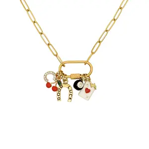 Gold Customizable Charm Necklace