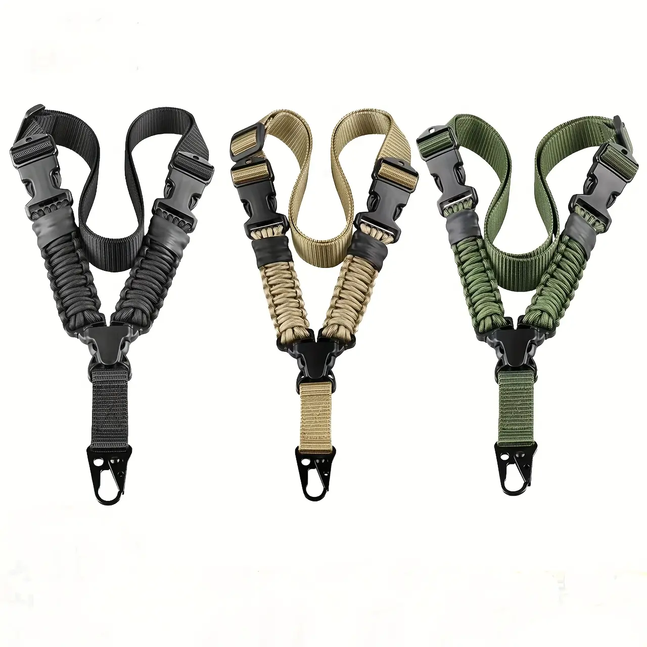 American-Style Adjustable Woven Climbing Sling - Cross-Strap Design, Single-Point Hanging Option - Black, Beige, Olive Green for Climbing, Outdoor Leisure (Sports & Outdoor Equipment)
