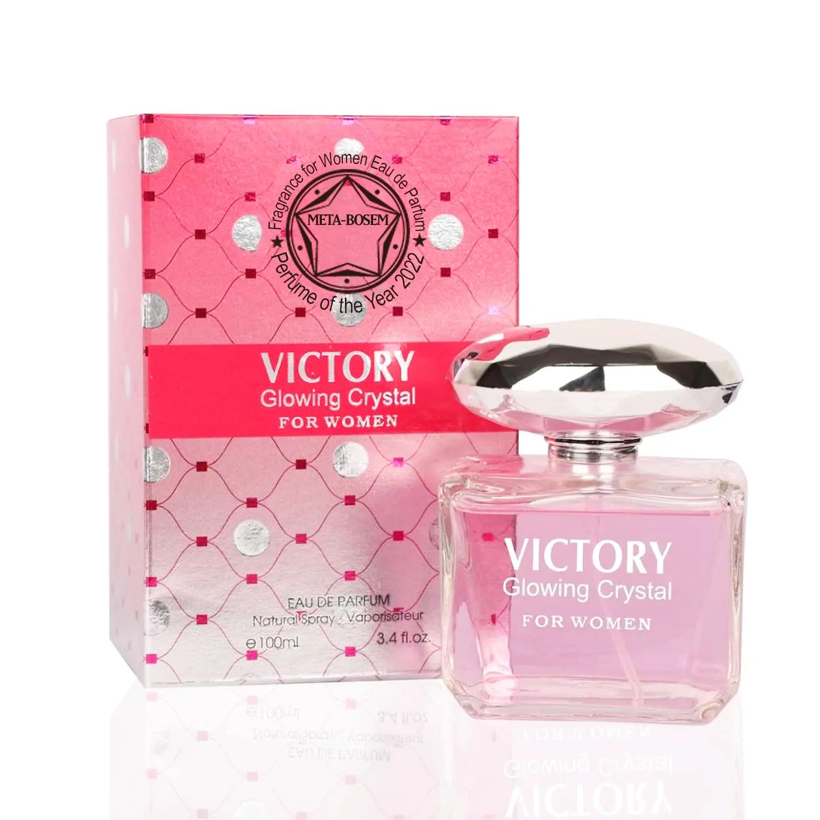 META-BOSEM Women's Glowing Crystal Eau de Parfum (EDP) Natural Spray - Yuzu Blend, Sweet Fresh Enchanting Fragrance - Long-Lasting for Everyday Use, Holiday Gifting - Classic 3.4 oz/100ml Bottle