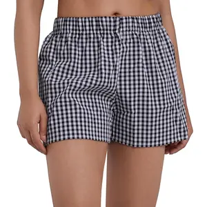Sunzel Women's Gingham Plaid Boxer Shorts 3" – Elastic Waist Loose Fit Lounge Shorts Y2K Summer Beach Casual Bottoms 2026