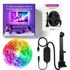 TV LED Backlight with Camera for 32-85 Inch Screens, 13 Feet LED Light Sync to Music, RGB Color Changing, Immersive Viewing, Smart APP Control, USB Powered, Led Backlight For TVs