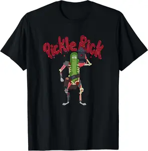 100% Cotton Rick and Morty Pickle Rick Laser Slice Type T-Shirt