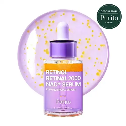[Purito Official] Retinol 0.1% + Retinal 0.1% Anti-Aging Facial Serum | for Wrinkles, Fine Lines & Firmer Skin | Dual Retinoids with NAD+, Improve Elasticity & Skin Texture | Korean Skincare