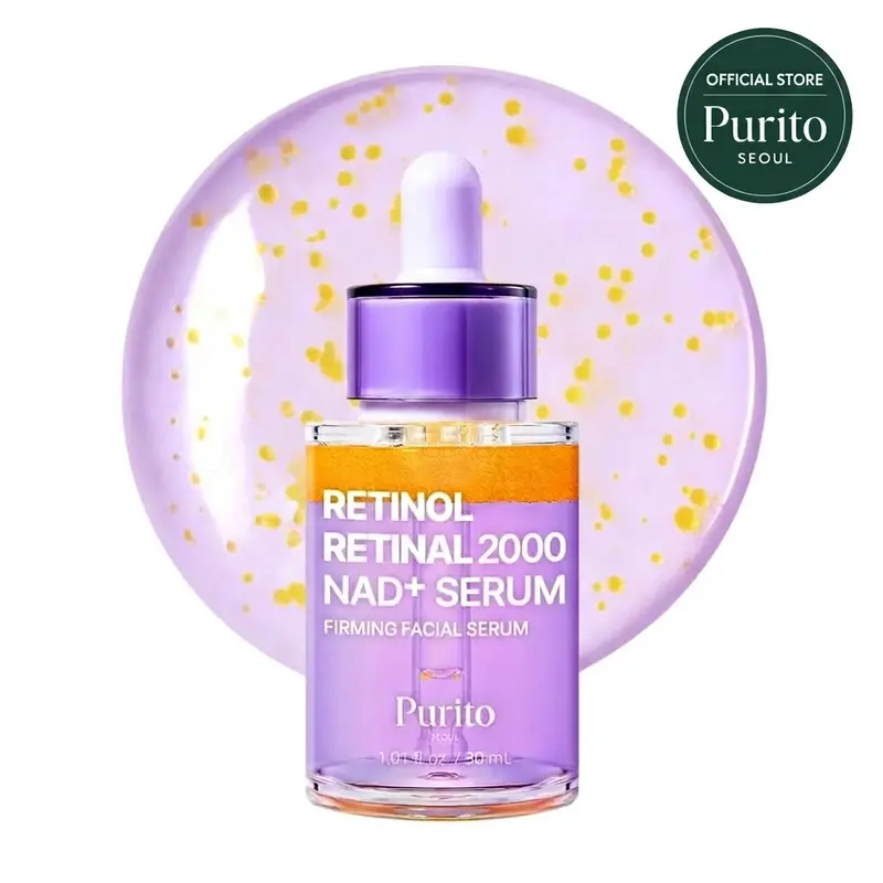 [Purito Official] Retinol 0.1% + Retinal 0.1% Anti-Aging Facial Serum | for Wrinkles, Fine Lines & Firmer Skin | Dual Retinoids with NAD+, Improve Elasticity & Skin Texture | Korean Skincare