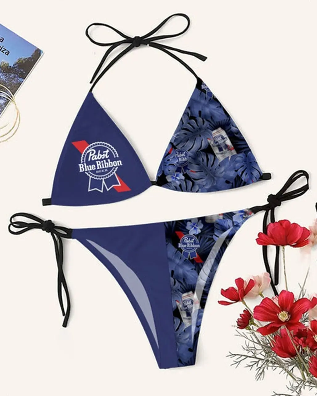Pabst Blue Ribbon Casual Printed Bikini 5KQ