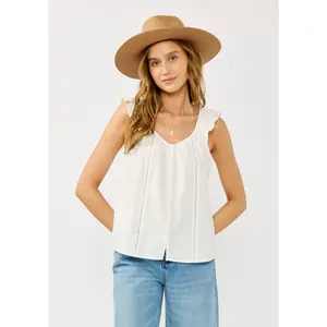 Ladder Lace Ruffle Sleeve Top