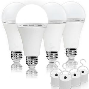 4 Pack Rechargeable Emergency Light Bulbs A19, Camping Lamp Battery Powered LED Light Bulb 6000K Daylight E26 E27 120 Volt 12W 60W Equivalent with 1200mAh for Home Power Outage Camping Hurricane