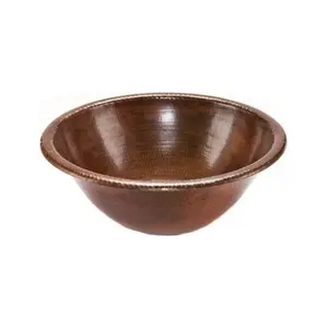 Round Self Rimming Hammered Copper Sink