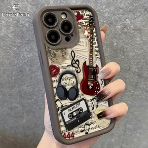 Rock & Roll Scrapbook Pattern Phone Case for iPhone17Pro Max/11/12/13/14/15/16/17/XS and Compatible with the Samsung Galaxy S26 Ultra/S25/S24/S23/S22 series; features a precision-cut design for a snug fit, providing comprehensive protection.6