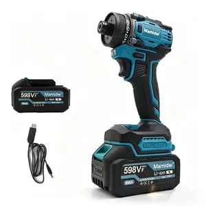 Mamidw 380N.M Cordless Electric Screwdriver, with 21 Mechanical Torque Settings, Speed Control Switch, Compact and Powerful Design, Responsive Performance, Includes Battery and Charger, Brushless Power Tool