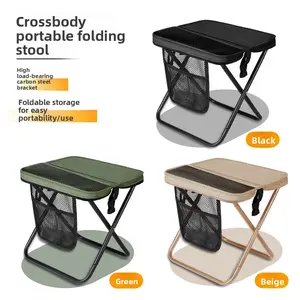 Outdoor Backpack Folding Stool Pen Bag Stool Portable Simple Camping Gear Shoulder Bag Stool Sports Folding Chair Handbag
