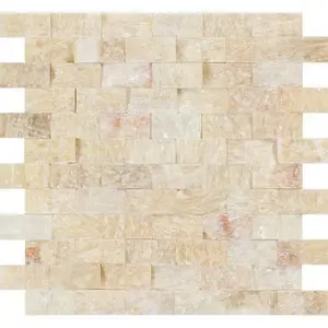 Aurora Onyx 1x2 Split Faced Brick Mosaic Sample
