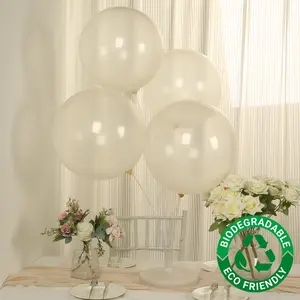 10 Pack Clear Biodegradable Balloons, Eco-friendly Thickened Extra Strong Latex Helium Party Balloons - 18"