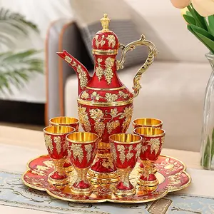 8-Piece European Style Wine Set, Large Capacity Home Use Vintage High-End Wine Glasses, Creative Wedding Decorative Wine Accessories