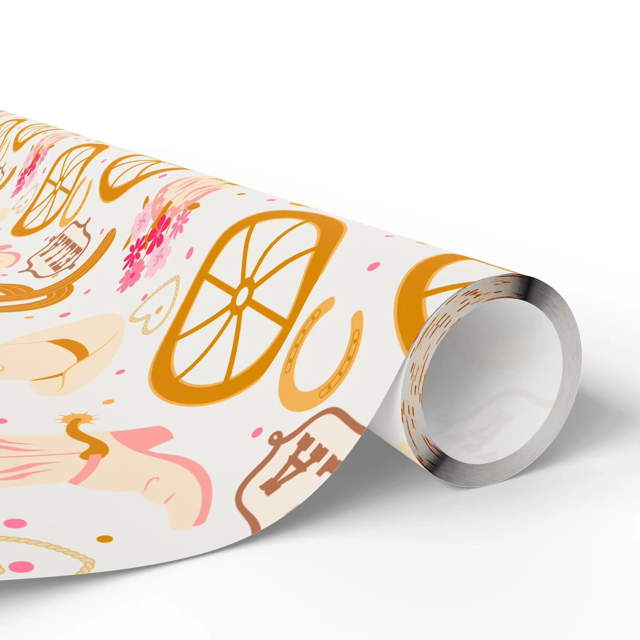 Cowgirl Themed Wrapping Paper Roll Fun Gift Wrap for Birthdays, Holidays, Baby Showers, Western Themed Parties, Bridal Shower, Custom name.