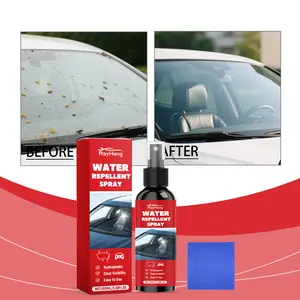 Car glass water-repellent spray, car glass cleaning water stain treatment, clear vision maintenance, and transparency