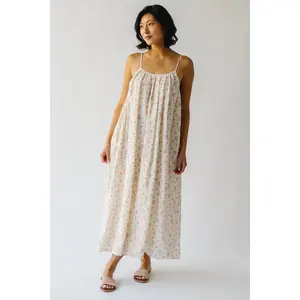 The Spafford Floral Tank Midi Dress in Rose