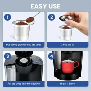 2 Pack Stainless Steel Reusable K-Cups Coffe Pods Compatible With Kuerig 1.0 Coffe Maker Machine