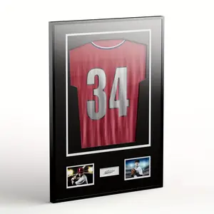 CCDCC Sports Jersey Display Frame, 24 x 32 inches Display Case for Soccer Football Baseball Hockey Souvenir T-Shirt, Double Mat with Anti-Shatter Plexiglass (Black -1PK,without jersey only frame)