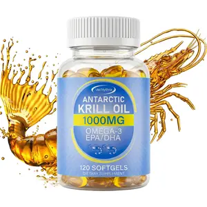VecNythra Antarctic Krill Oil 1000mg Omega-3 EPA/DHA Softgels with Astaxanthin & Phospholipids – 120 Count Dietary Supplement
