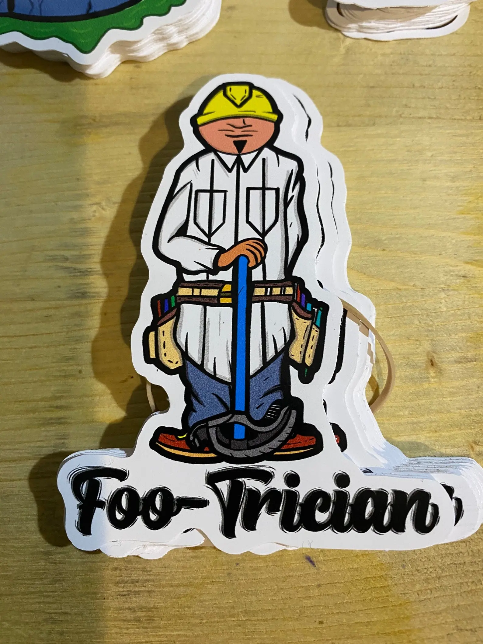 Foo-trician Stickers, Electrician, Electrical, Construction Skeleton Decal, Hard Hat Sticker, Blue Collars Stickers, Journeyman, Sparks, Blue collar, Lightning, Voltage