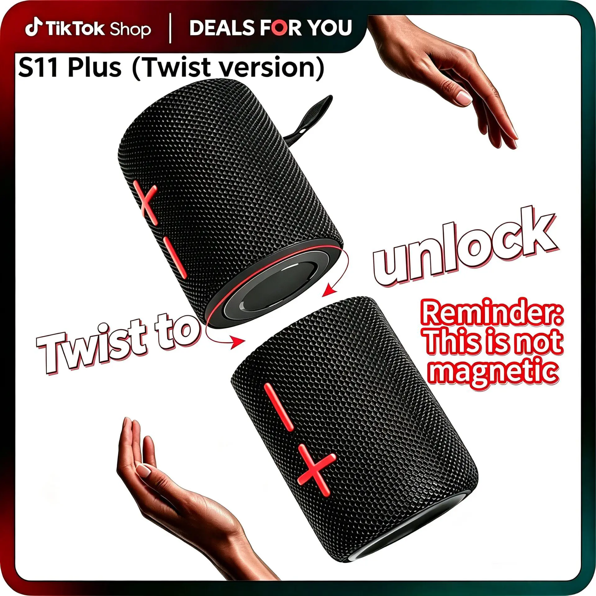 CYBORIS S11 Plus Twist version 2 in 1 Bluetooth Speaker 40W High Volume Stereo Audio IPX6 Waterproof 24 Hours Play Time Bluetooth V5.3 Connectable for Smartphones & More Splitable Loud Speaker 20W+20W Dual System SummerWins  DealsForYouDays