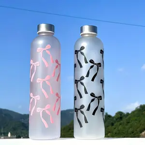 bow water cup, large-capacity women's outdoor plastic cup, matte sports cup, non-slip and leak-proof fitness, Hydration Tumbler