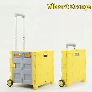 Foldable Storage Cart With Wheels & Lid, 3-Tier Rolling Utility Organizer Cart For Office, Household,Kitchen,Classroom,Plastic Mobile Storage Bin With Lockable Casters, Easy Assembly Multipurpose Cart