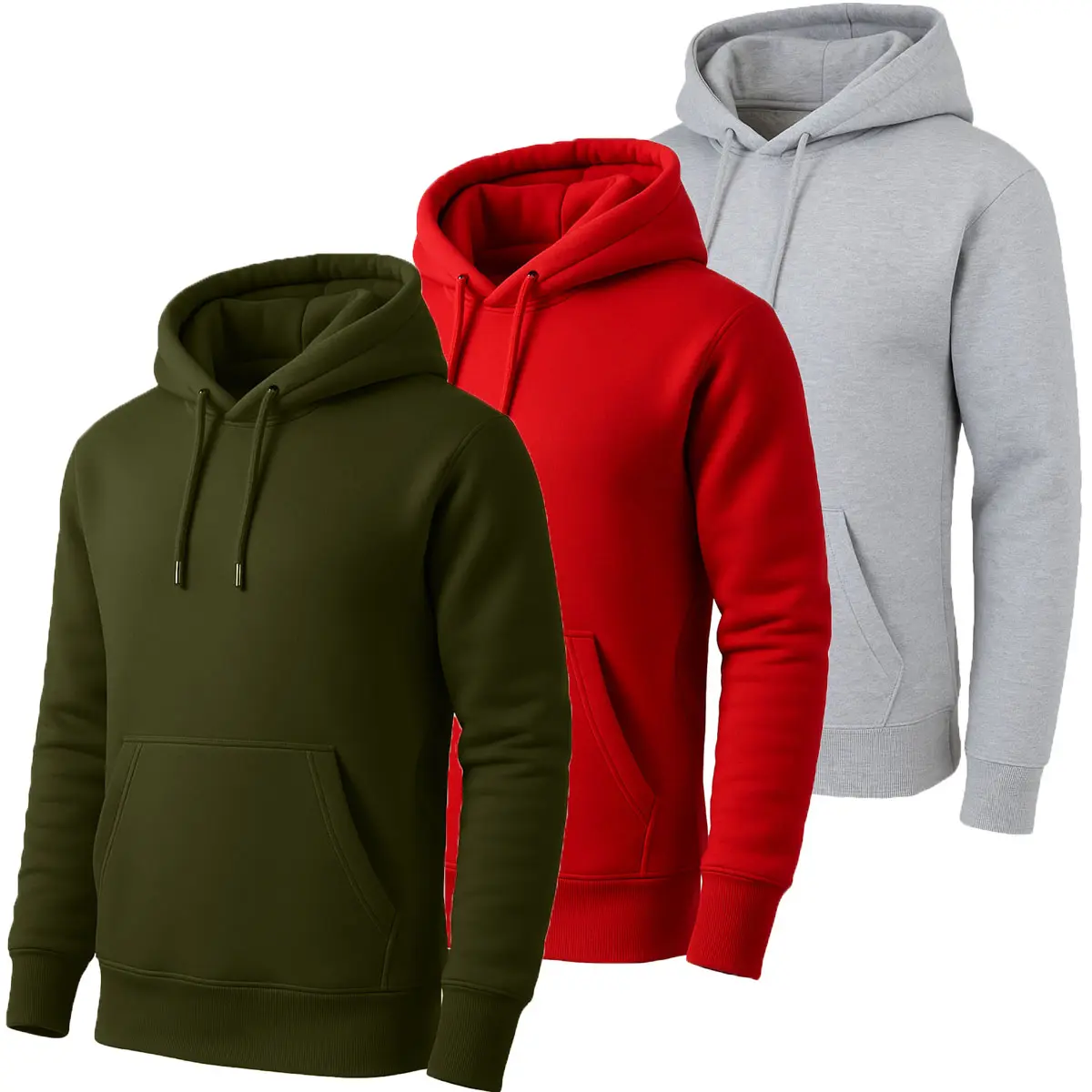 Olive-Red-Heather Grey