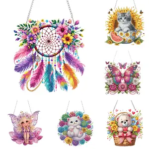 DIY Acrylic Special Shape Flowers Series Diamond Painting Hanging Ornaments