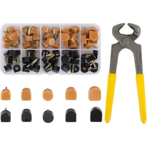 30 Pairs Women's High Heel Shoes Replacement Tips Pin, Round and Square Heel Repair Caps with 6" Heel Pliers for Repairing Shoes
