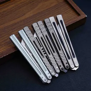 TGZUO Aluminum Butterfly Trainer, Balisong,The blade is not sharp, Folding pocket tool