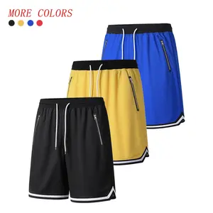 3-Pack Men’s Athletic Basketball Shorts, Quick-Dry Performance Shorts with Zipper Pockets, Elastic Waist Drawstring Casual Sportswear, Ideal for Basketball, Gym, Running, and Everyday Wear.