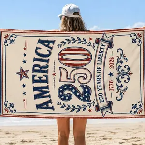 America 250 Anniversary Beach Towel | 1776-2026 Patriotic Stars Stripes