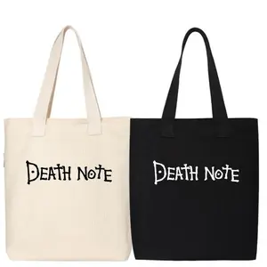 Anime Death Note canvas bag shopping bag tote bag student work study shoulder bag large capacity simple design canvas bag