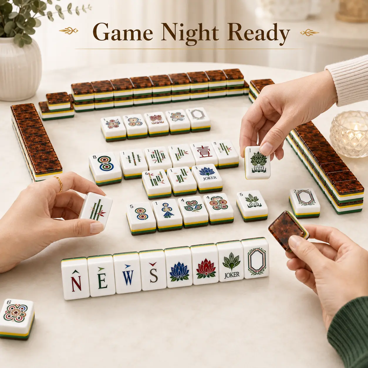 Premium 160-Tile Amber Mahjong Set - 4-Layer Acrylic, Modern Engraving, Adult Party & Family Night Board Game, Stress Relief Gift