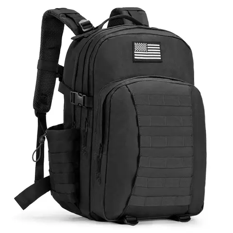 CVLIFE 40L PVC Fabric Waterproof Zip Outdoors Backpack - Heavy Duty Multi Purpose Tactical Rucksack, Adjustable 3-Day Pack for Men (Hunting, Fishing)