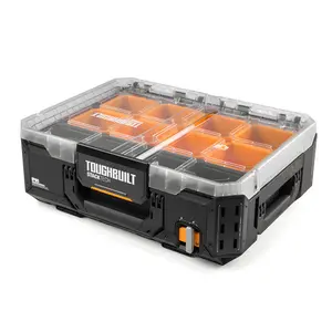 ToughBuilt Heavy Duty Storage Organizer Portable Tool Box Case, StackTech, Black ToughBuilt Heavy Duty Storage Organizer Portable Tool Box Case, StackTech, Black