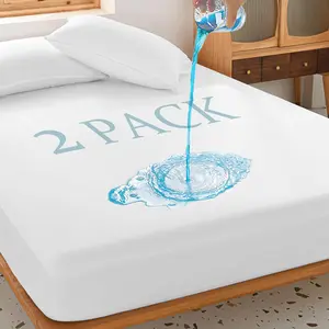 2 Pack Full  Mattress Protector Deep Pocket Mattress Cover, Soft Breathable Mattress Pad, Fitted Noiseless  Bed Cover Stretch to 19"