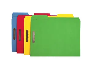 Sparco Fastener Folders Ltr 1/3" Cut 50/BX Assorted SP17571