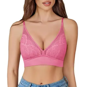 Avidlove Lace Bralette for Women Wireless Mesh Bralettes V Neck Tank Top with Modal Rabbit Ear Lining Soft Comfortable Light Breathable Fabric Summer Womenswear SpringStatements