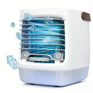 Portable Air Cooler Fan, 500ml Evaporative Air Cooler, Cooling Fan Air Cooler Fan with 3 Speeds & Turbo wind speed, 2 Adjustable Mist Levels, Colorful Lighting Portatil for Bedroom Room Office Desk