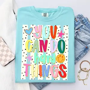Comfort Colors You Can Do Had Things Shirt Whimsical Polka Dots Stripes Back To School Teacher T-Shirt Color Block Glitter Positive Mental Health Awareness  - SoftHype Apparel