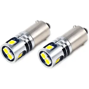400LM Super Bright 3030 5-SMD 12V 24V BA9 BA9S 53 57 1889 1891 1895 64111 T4W LED Car Light Bulb for Interior Map Reading Dome Glove Box Instrument Panel Lights, 6000K Xenon White