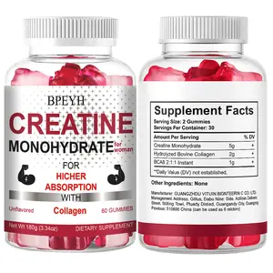 Creatine & Collagen-Creatine Monohydrate for Women with Collagenand BCAA's -Fitness Gummies 60 Count tiktok shop