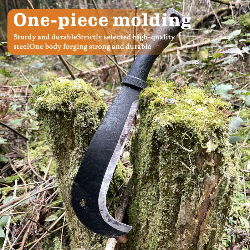 Weeding Sickle Machete Knife Brush ClearingHand Sickle Garden Tool with Carbon Steel ThickBlade Gardening Machete for Yard Work