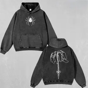 Retro Vintage Phantom Troupe Oversized Washed Hoodie & T-shirt, Hunter x Hunter Anime Streetwear Outfits, Heavyweight Cotton Unisex Graphic Tee Top, Gift For Him & Her Manga Lover Menswear