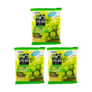 3 Pack ORIHIRO Konjac Jelly Shine Muscat Grape Flavor - Japanese Fruit Jelly Snack, 0 Fat Low Calorie High Fiber, 6 Pieces 4.23 oz Each