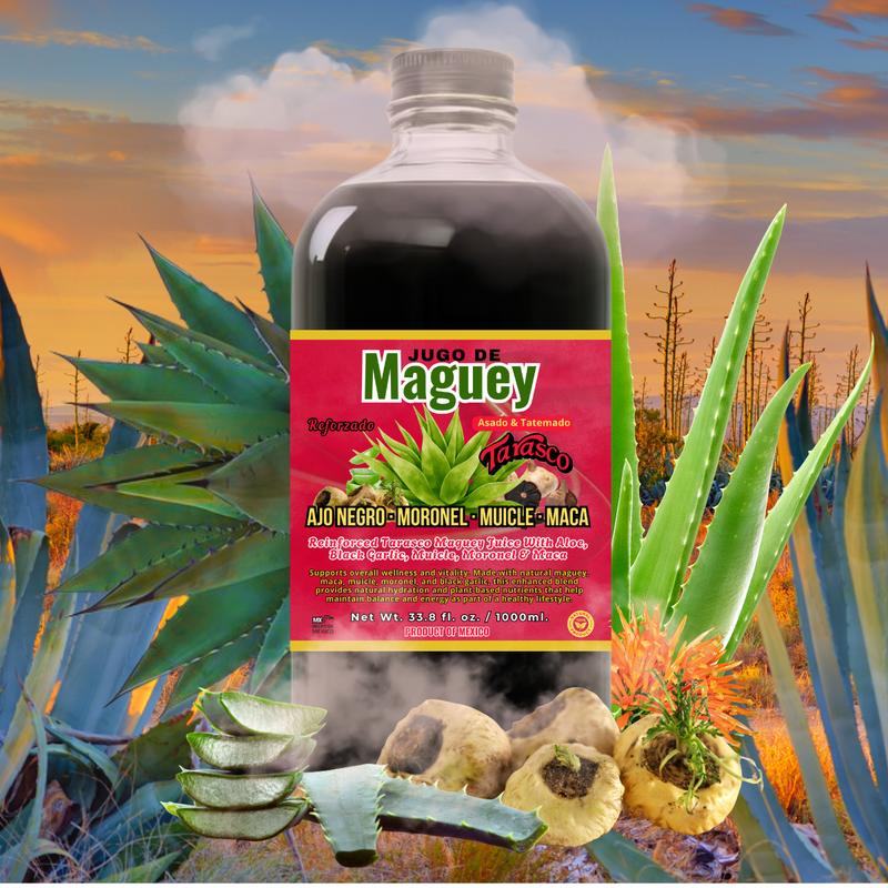 Viral Jugo De Maguey  + Muicle + Maca + Black Garlic - Antioxidant Healthcare Dietary Vitamin Edible Supplement 100% Natural & Artesanal 32 Fl. Oz.